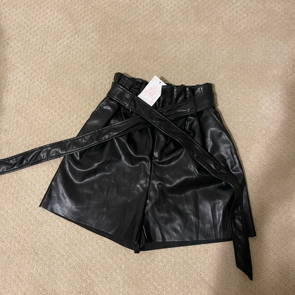 Leather shorts
